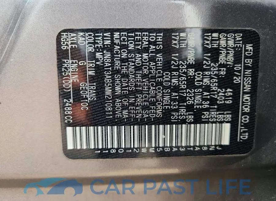 JN8AT3AB5MW210811# 12