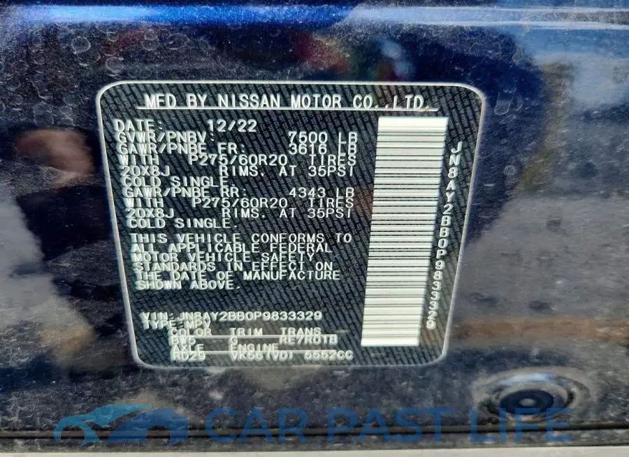 JN8AY2BB0P9833329# 13