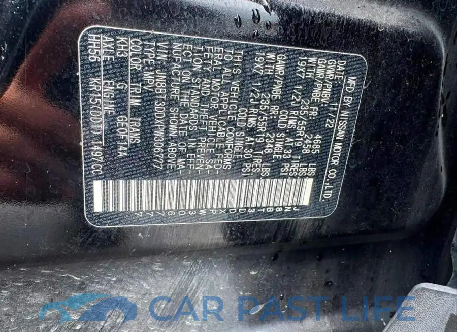 JN8BT3DDXPW306777# 10