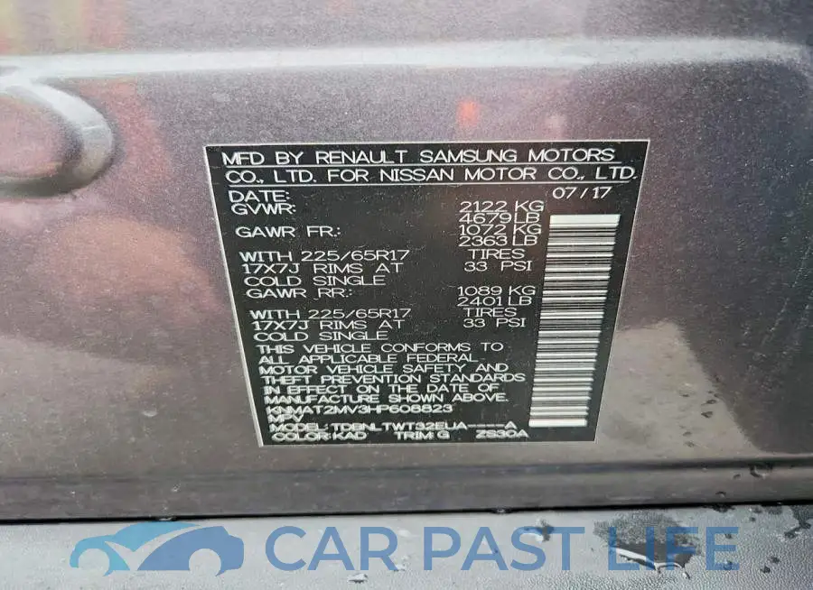 KNMAT2MV3HP608823# 13