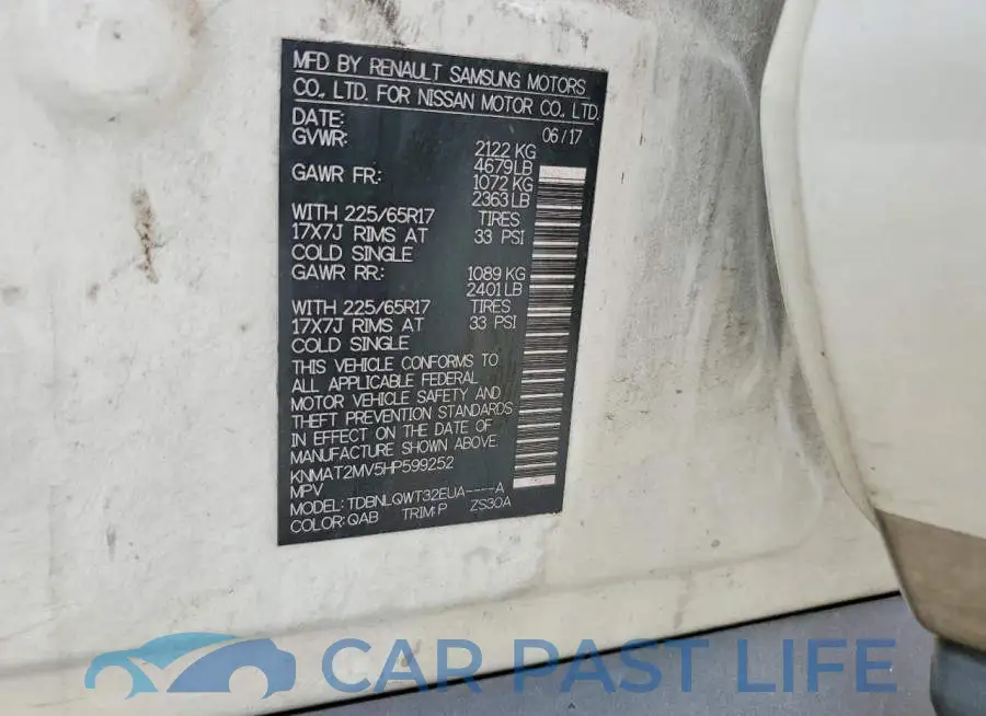 KNMAT2MV5HP599252# 12