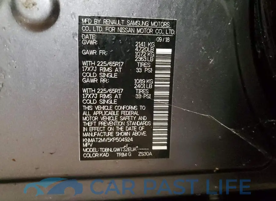 KNMAT2MV5KP504924# 14
