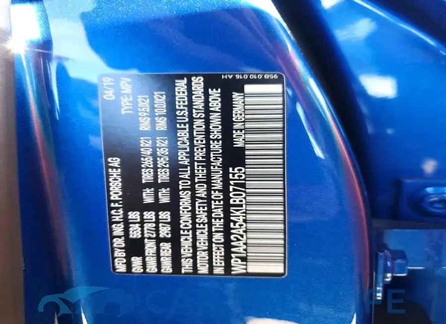 WP1AA2A54KLB07155# 13