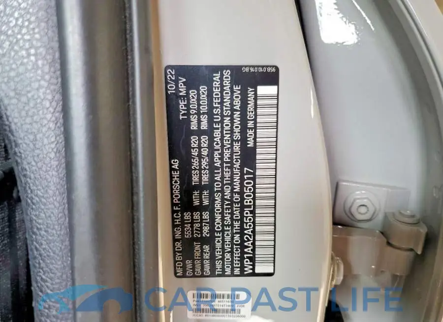 WP1AA2A55PLB05017# 14