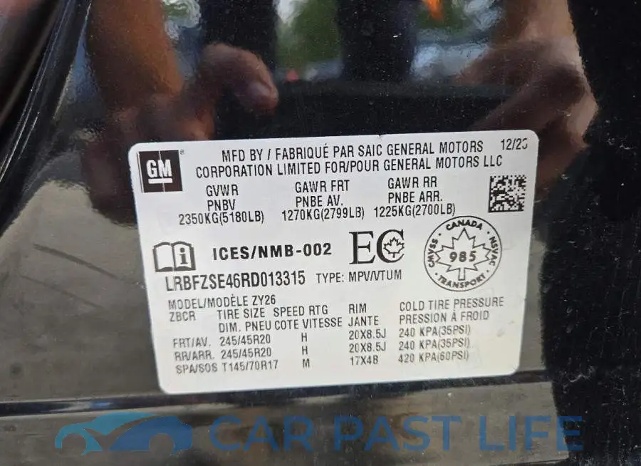 LRBFZSE46RD013315# 12