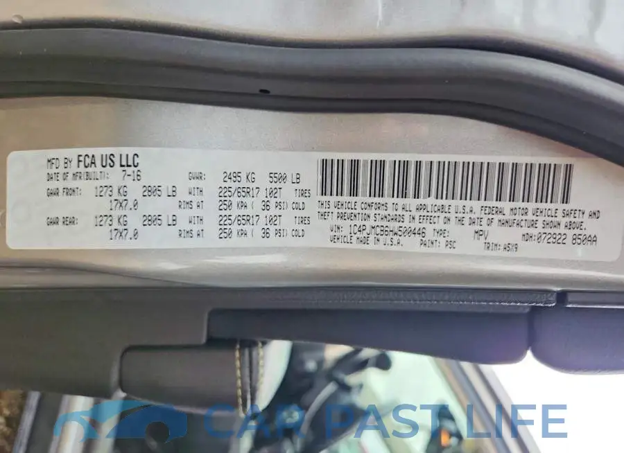 1C4PJMCB6HW500446# 12