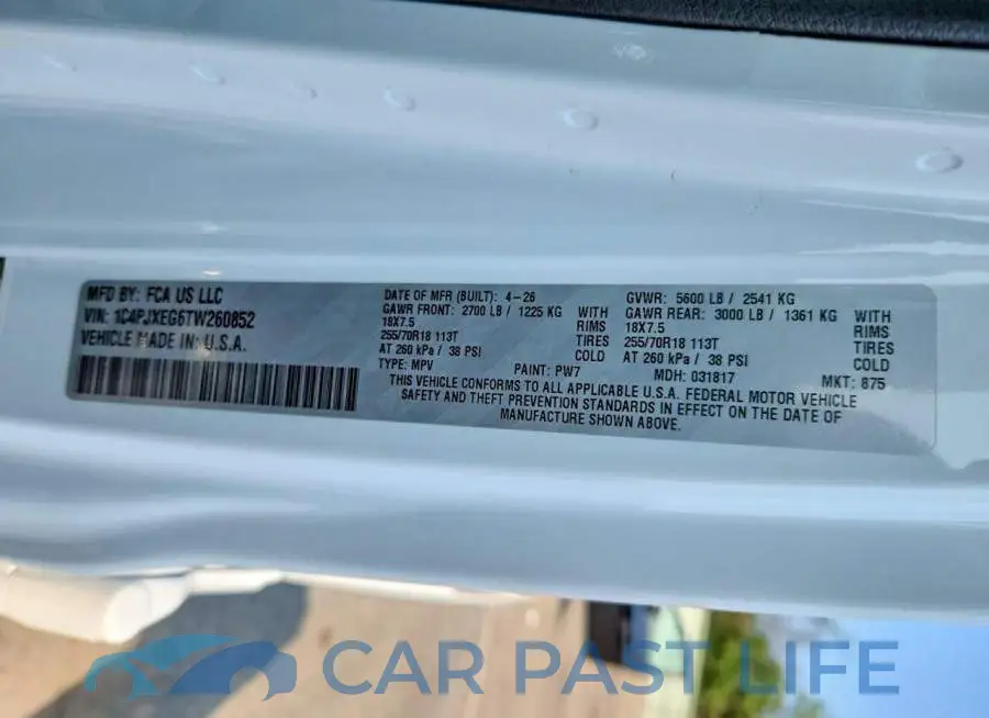 1C4PJXEG6TW260852# 13