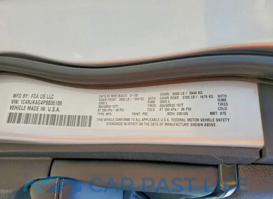 1C4RJKAG4P8806186# 14