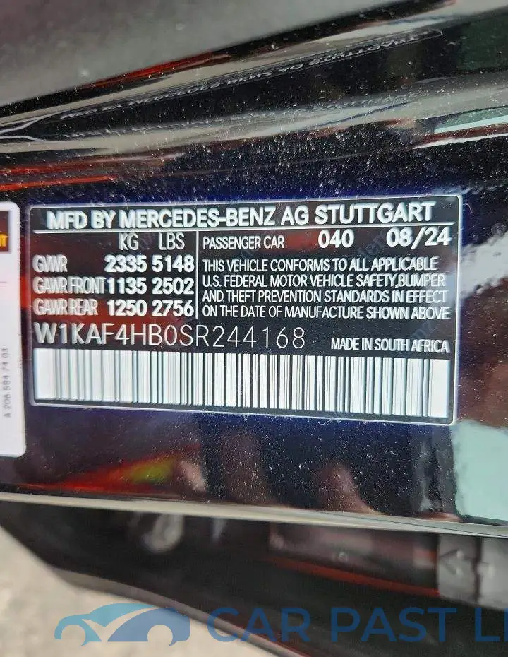 W1KAF4HB0SR244168# 12