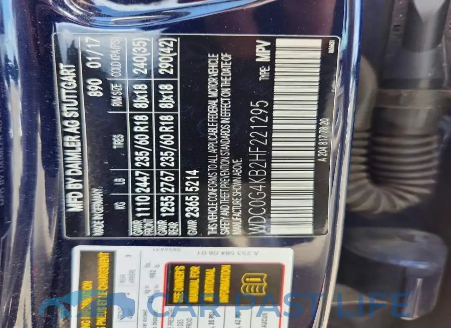 WDC0G4KB2HF221295# 12