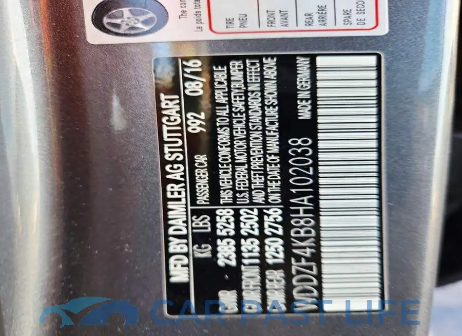 WDDZF4KB8HA102038# 12