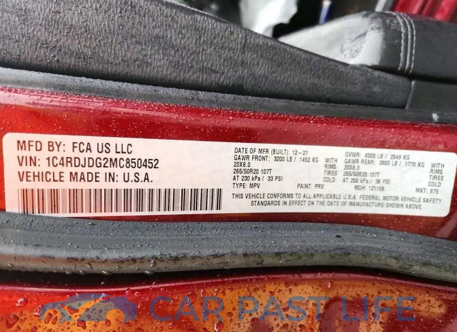 1C4RDJDG2MC850452# 13