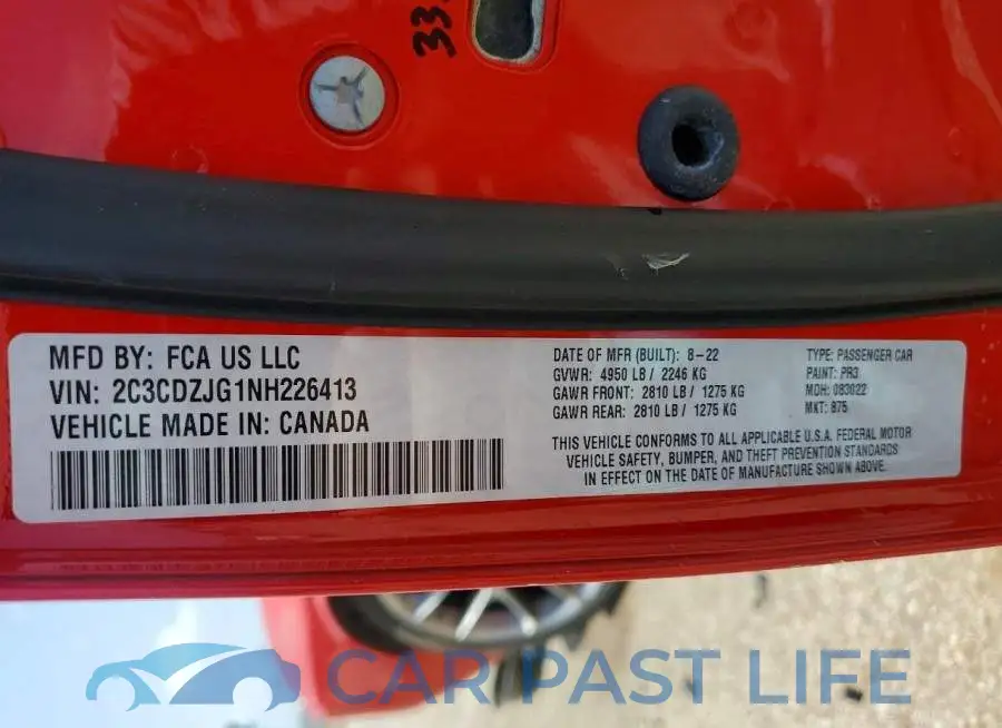 2C3CDZJG1NH226413# 12