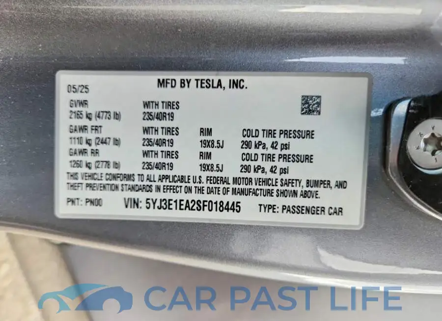5YJ3E1EA2SF018445# 13