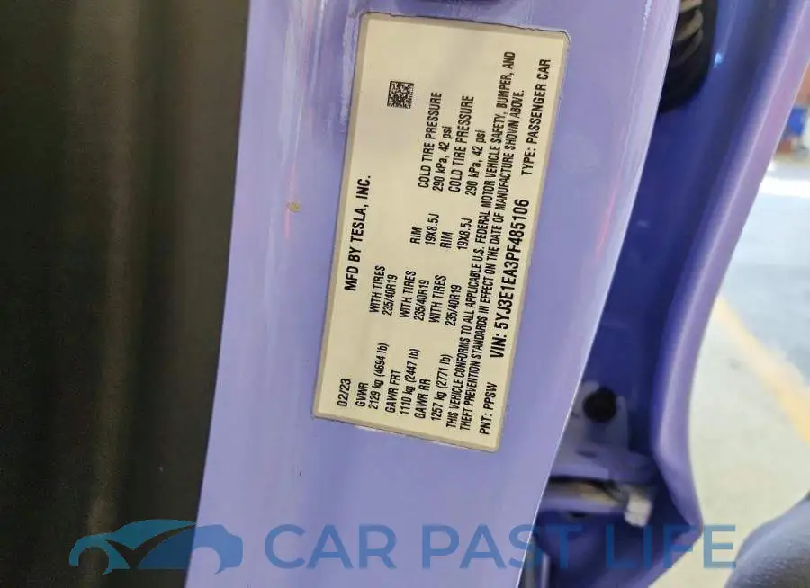5YJ3E1EA3PF485106# 12