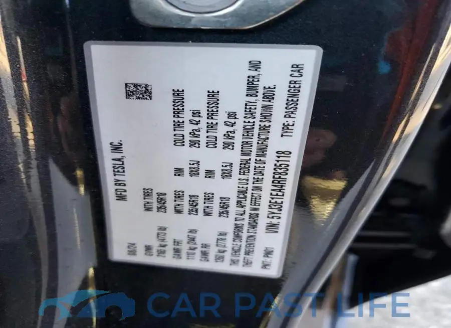5YJ3E1EA4RF835118# 12