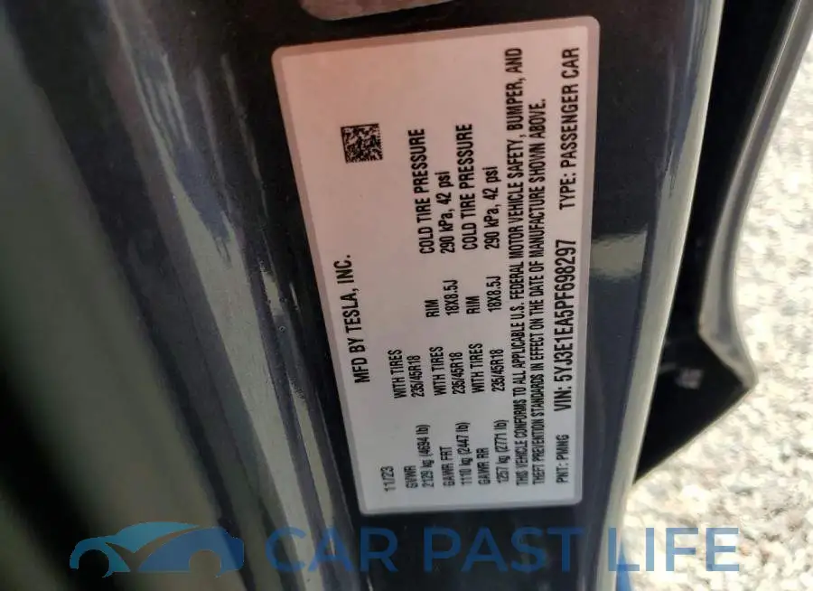 5YJ3E1EA5PF698297# 12