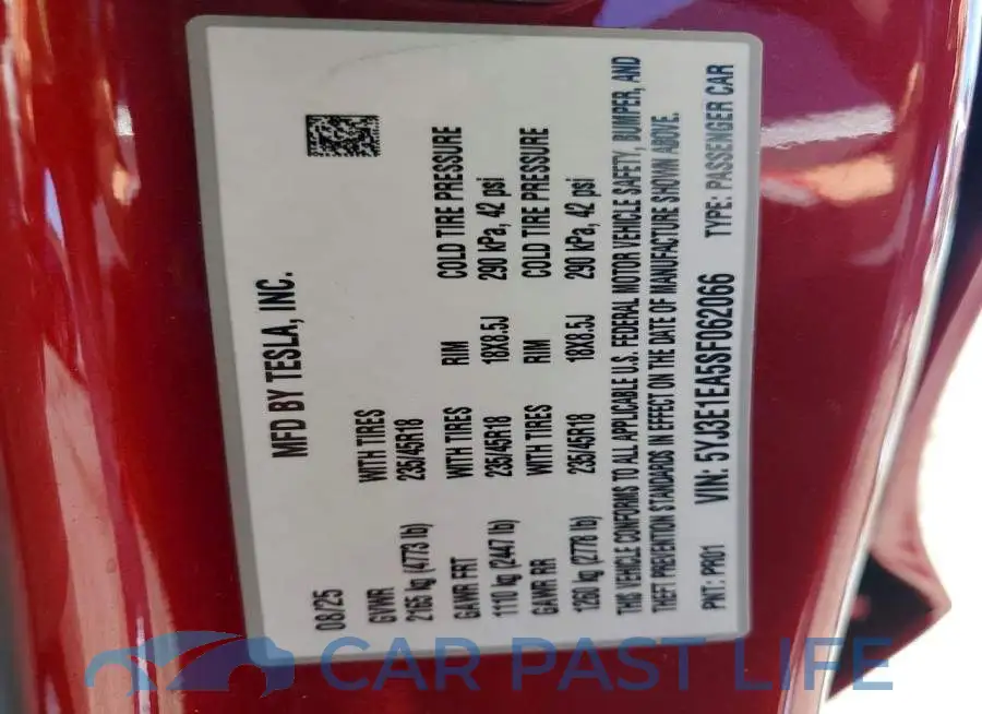 5YJ3E1EA5SF062066# 12