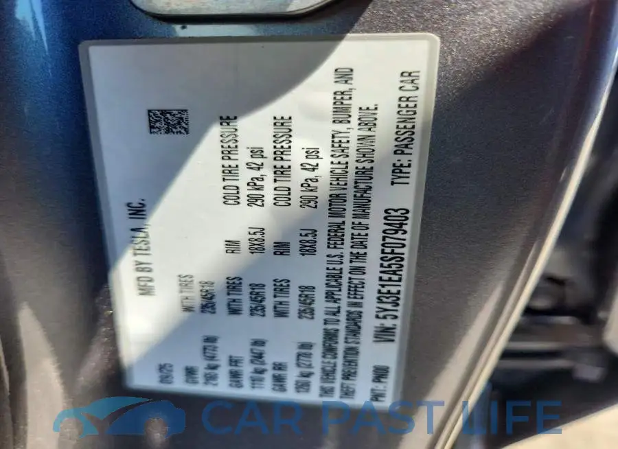 5YJ3E1EA5SF079403# 12