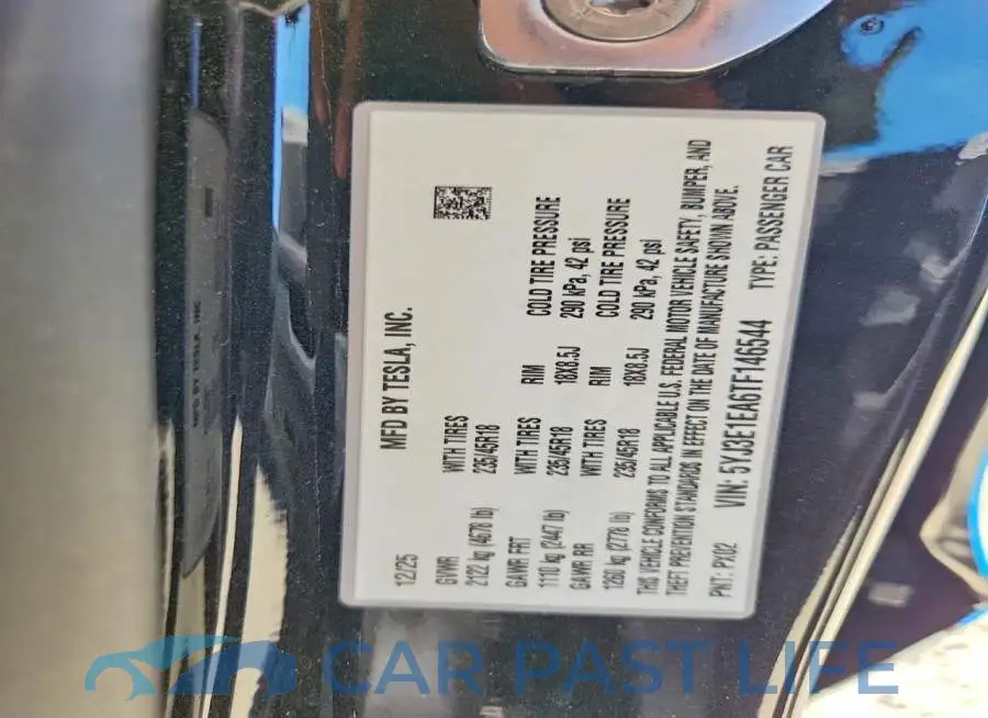 5YJ3E1EA6TF146544# 12