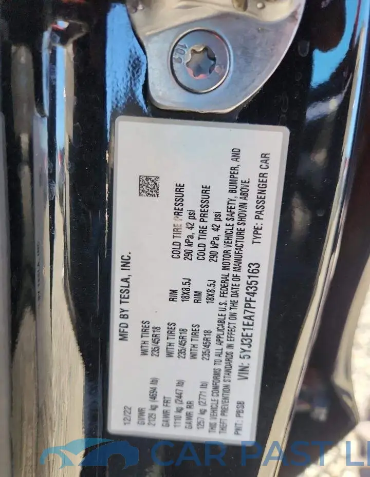 5YJ3E1EA7PF435163# 12