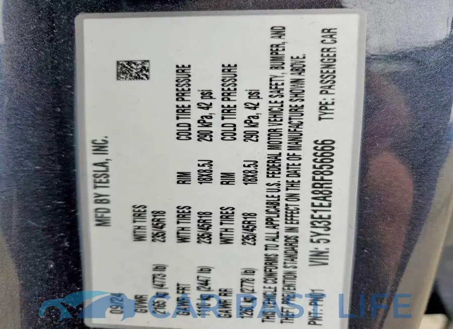 5YJ3E1EA8RF856666# 12