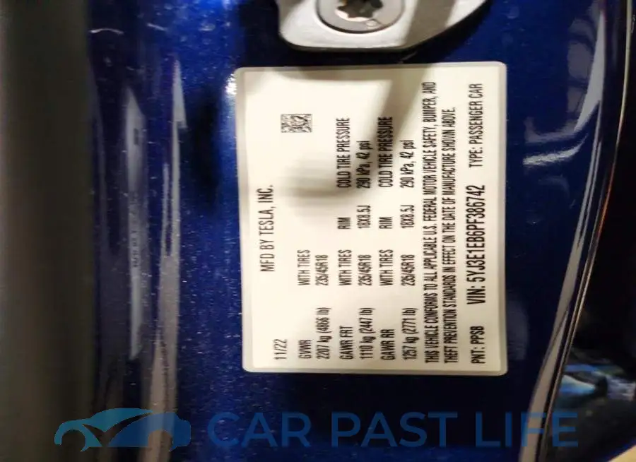 5YJ3E1EB6PF386742# 12