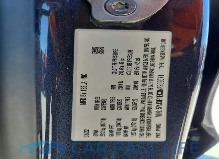 5YJ3E1EC3NF209071# 13