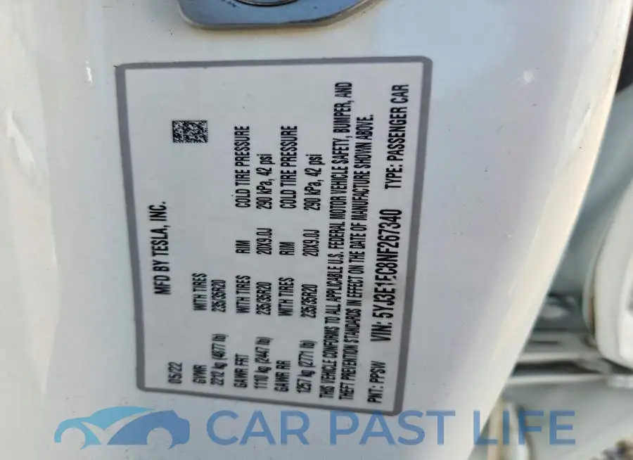 5YJ3E1EC8NF267340# 12