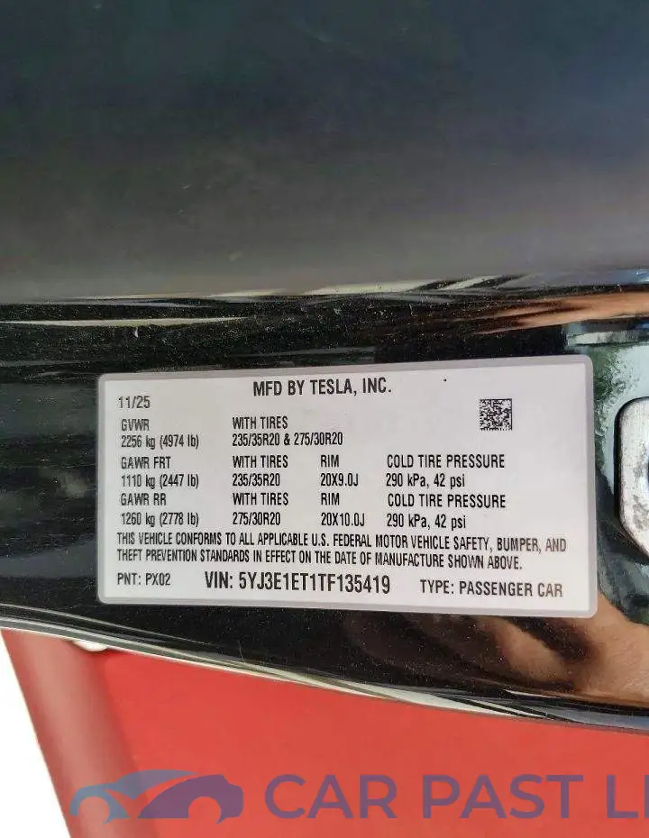 5YJ3E1ET1TF135419# 13
