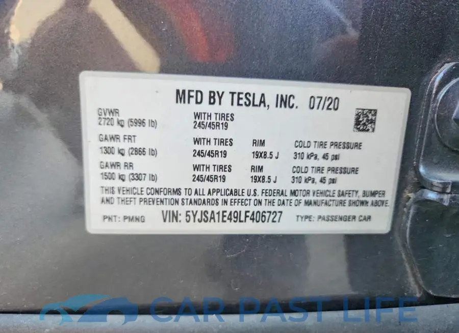 5YJSA1E49LF406727# 12