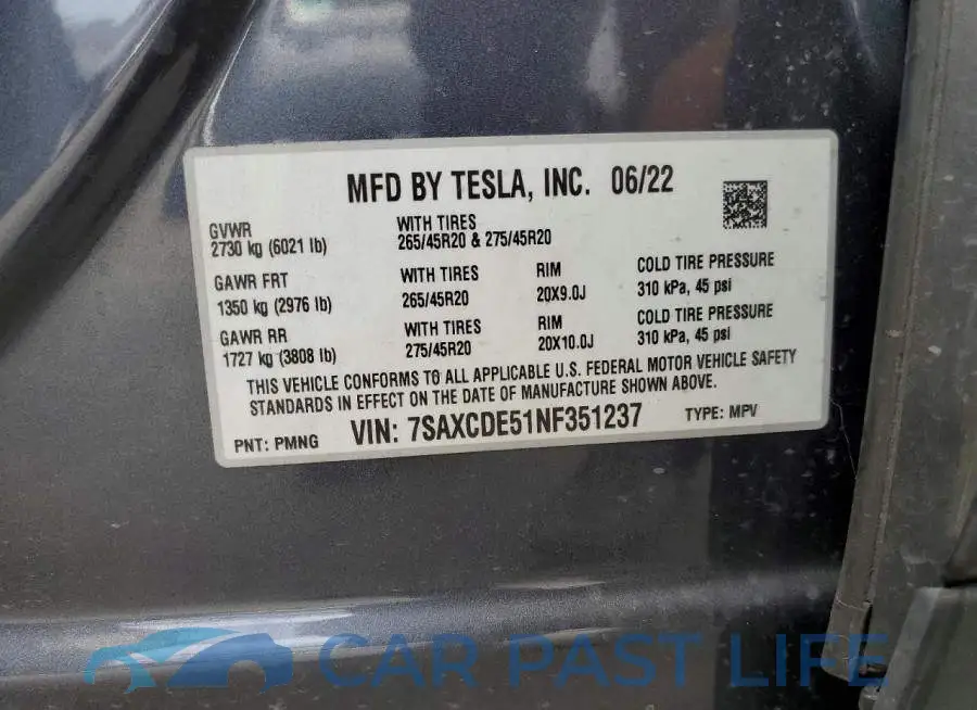 7SAXCDE51NF351237# 13