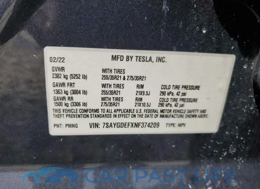 7SAYGDEFXNF374209# 13