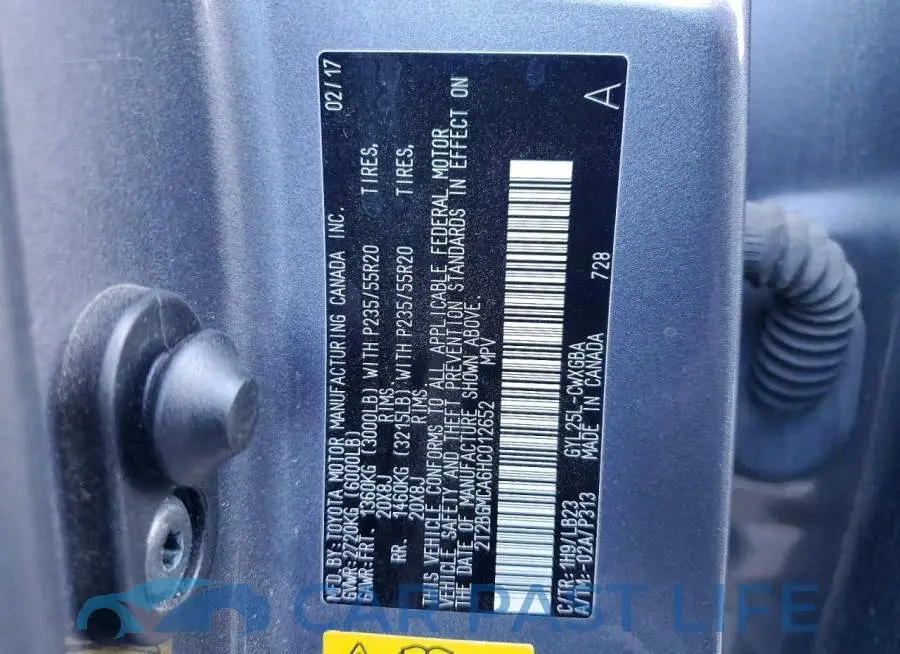 2T2BGMCA6HC012652# 13