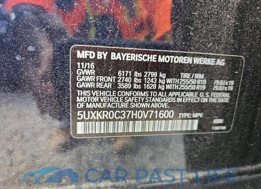 5UXKR0C37H0V71600# 13
