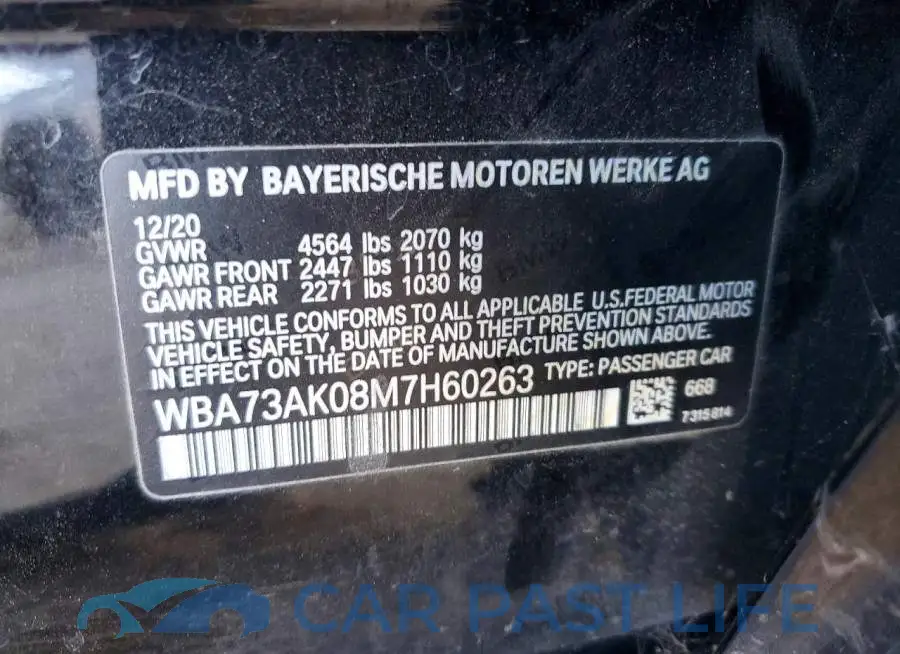 WBA73AK08M7H60263# 12
