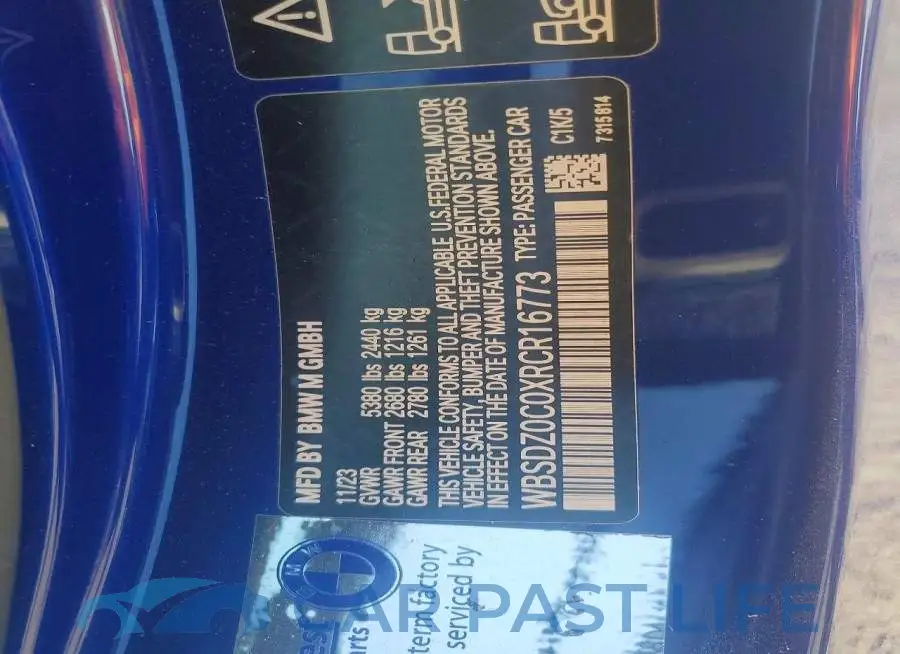 WBSDZ0C0XRCR16773# 13