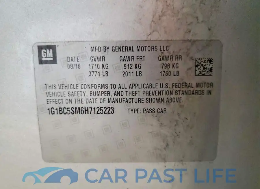 1G1BC5SM6H7125223# 12