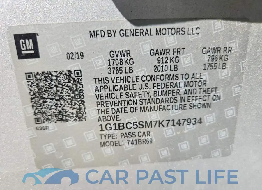 1G1BC5SM7K7147934# 12