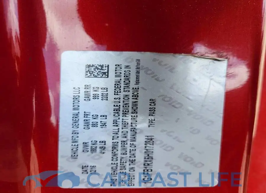 1G1FB1RX6H0172841# 12