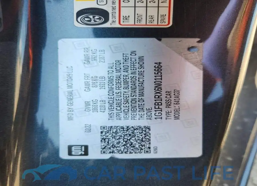 1G1FB1RX6N0115664# 12