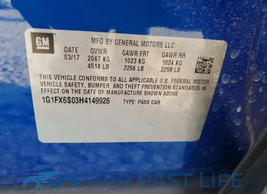1G1FX6S03H4149926# 14