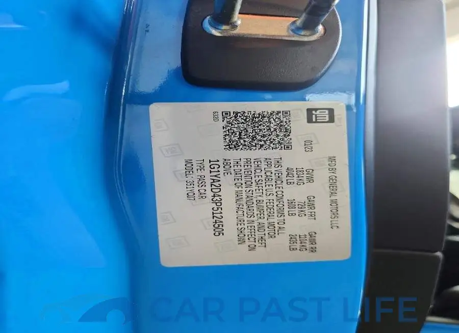 1G1YA2D43P5124505# 12