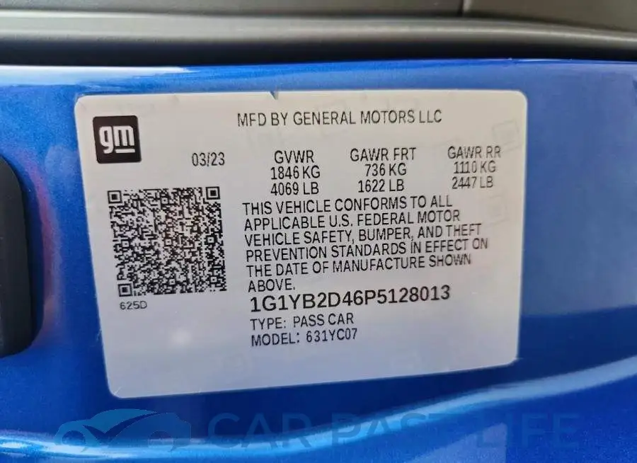 1G1YB2D46P5128013# 12