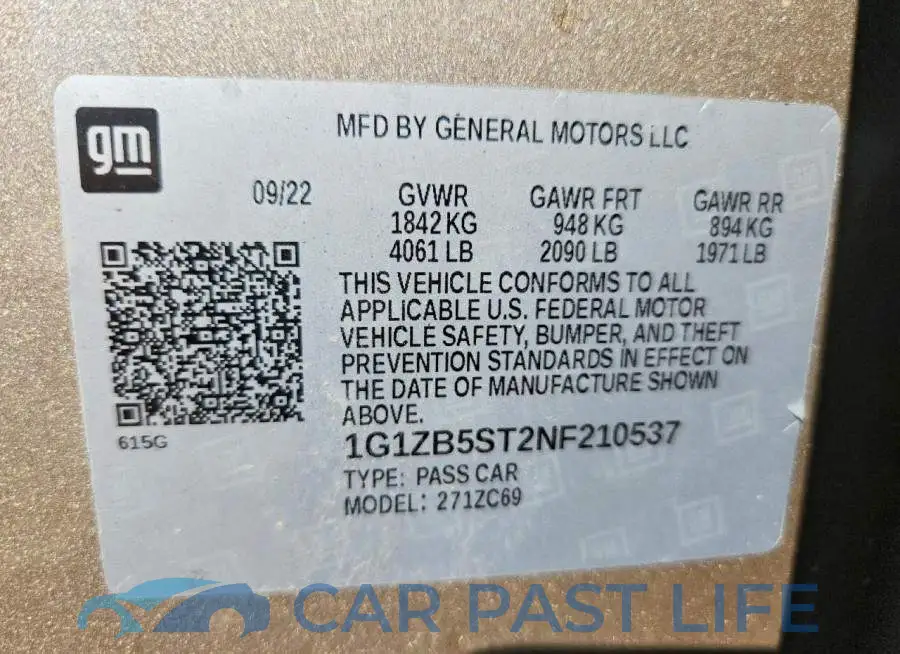 1G1ZB5ST2NF210537# 13