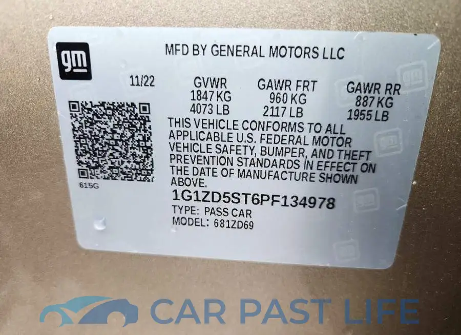 1G1ZD5ST6PF134978# 12