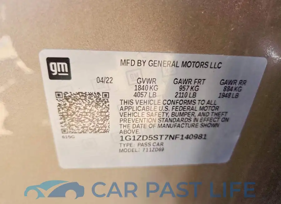 1G1ZD5ST7NF140981# 12