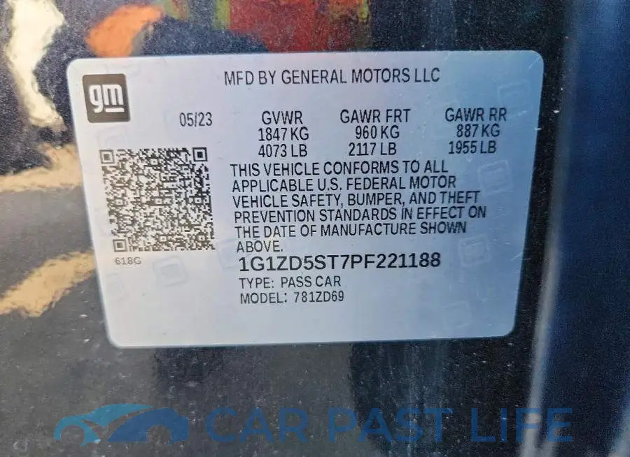 1G1ZD5ST7PF221188# 13
