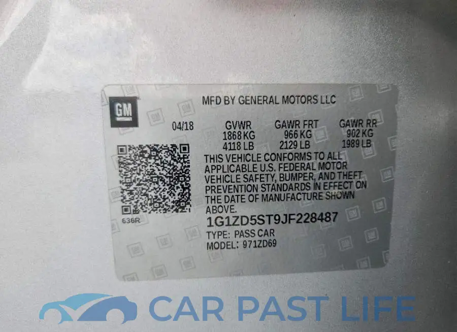 1G1ZD5ST9JF228487# 12