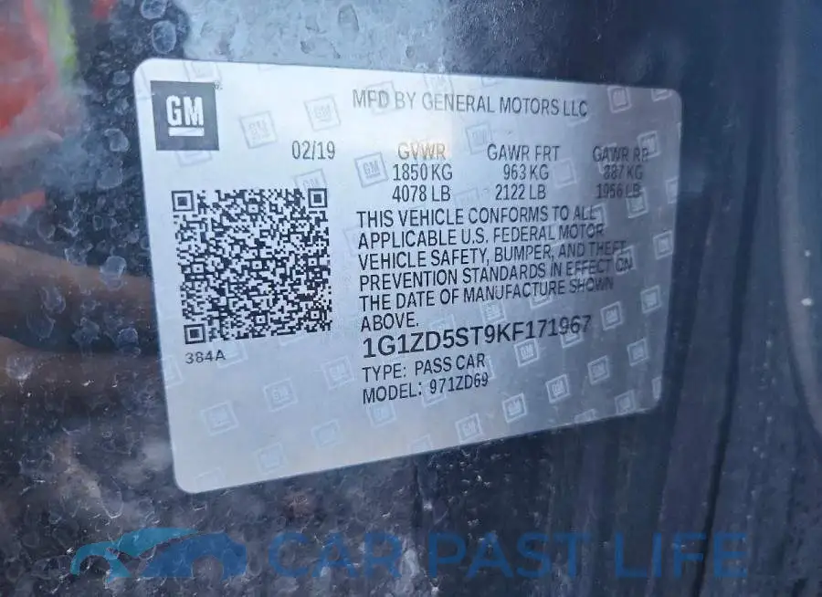 1G1ZD5ST9KF171967# 12